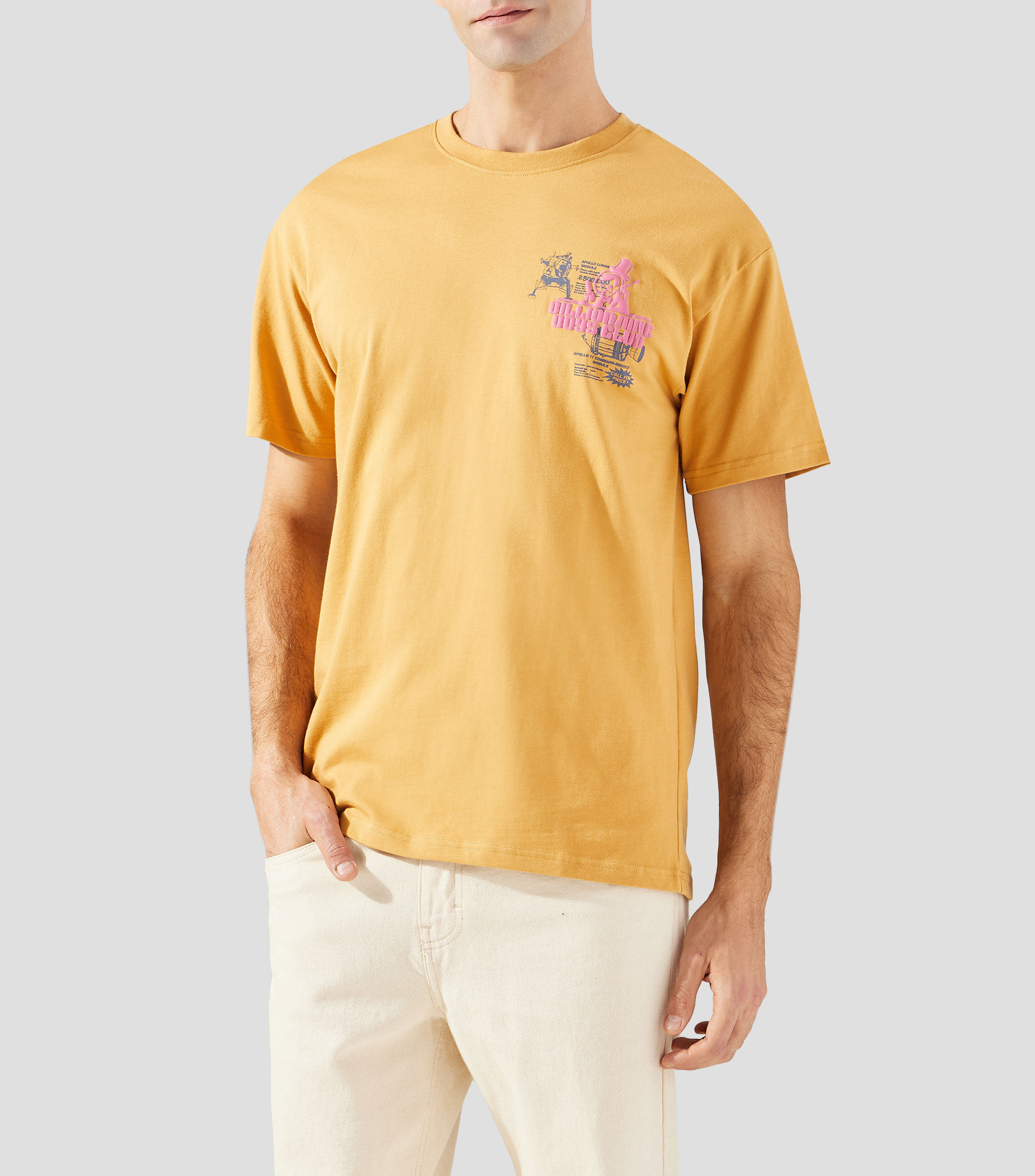 Playera cuello redondo manga corta estampada Hombre